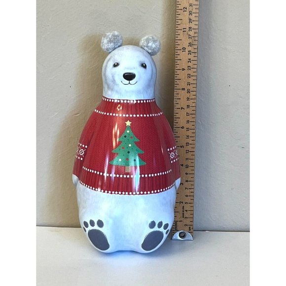The Silver Crane Christmas Polar Bear Shaped Tin Canister Collectable Gift Packa - Picture 8 of 13